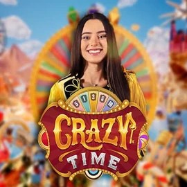 Live Casino logo of Crazy Time from Evolution at Spinshark Casino